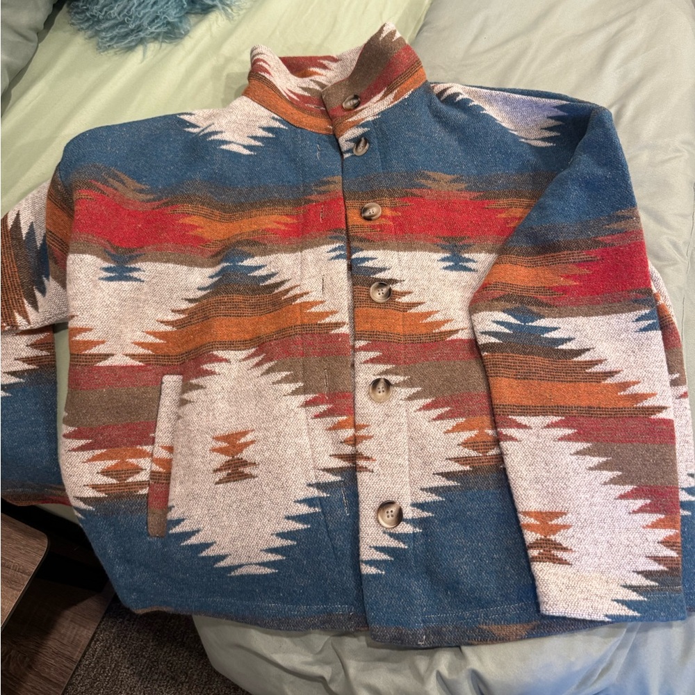 Blue B. Southwestern Patterned Jacket